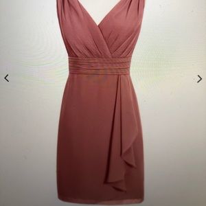 Azazie, “Desert Rose” color, Knee-length dress